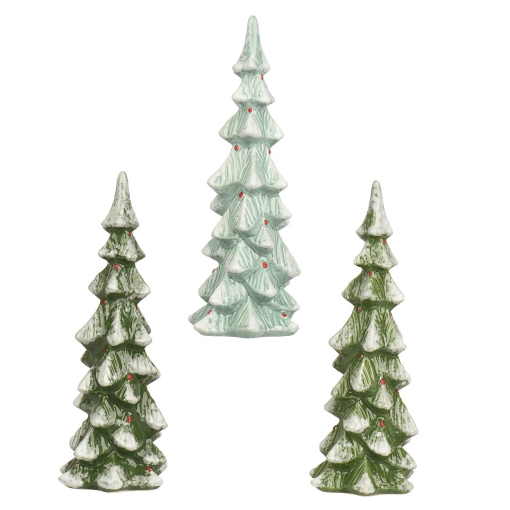 Decoris 30.6cm Glazed Stoneware Christmas Tree (Choice of 3)