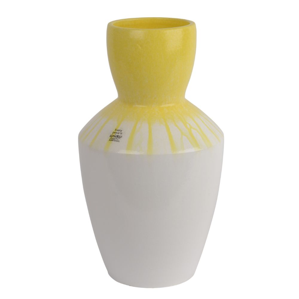 Decoris 40cm Glazed Terracotta Vase - Yellow
