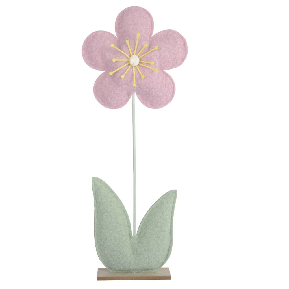 Decoris 79cm Polyester Soft Pink Flower with MDF Base Decoration