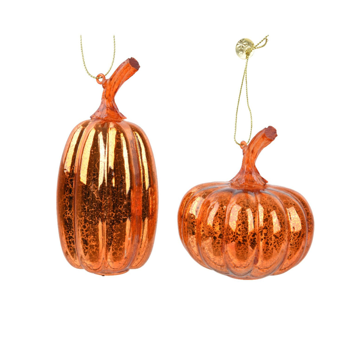 Decoris 8.5cm Glass Pumpkin Baubles (Choice of 2)