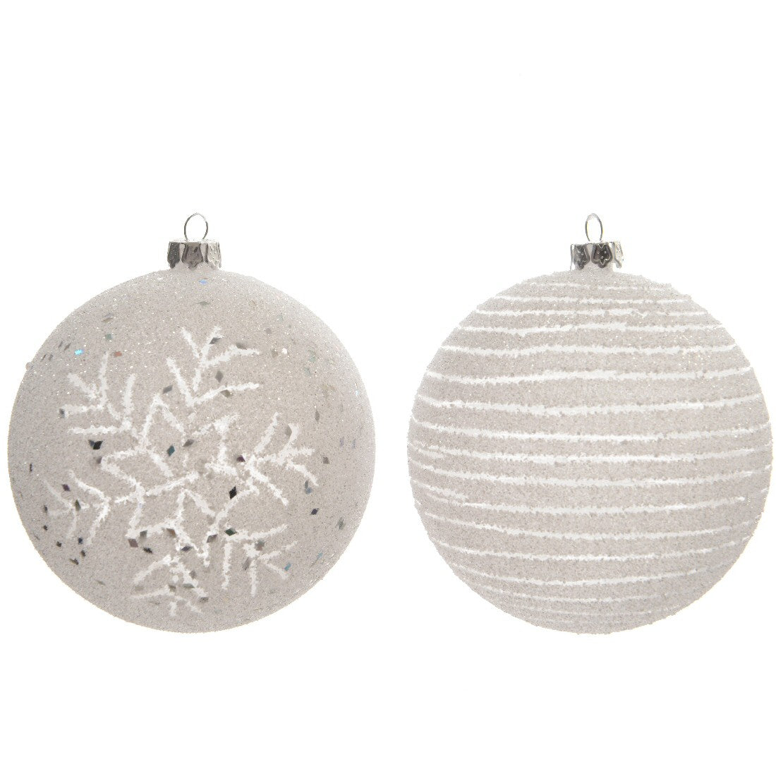 Decoris 8cm Frosted Shatterproof Christmas Tree Baubles