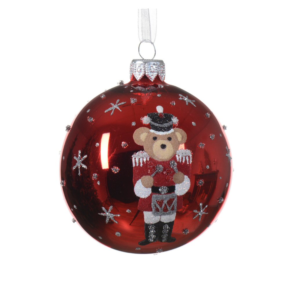 Decoris 8cm Red Nutcracker Bear Bauble