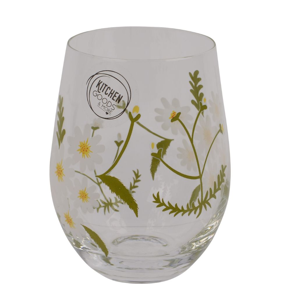 Decoris Daisy Glass Tumbler