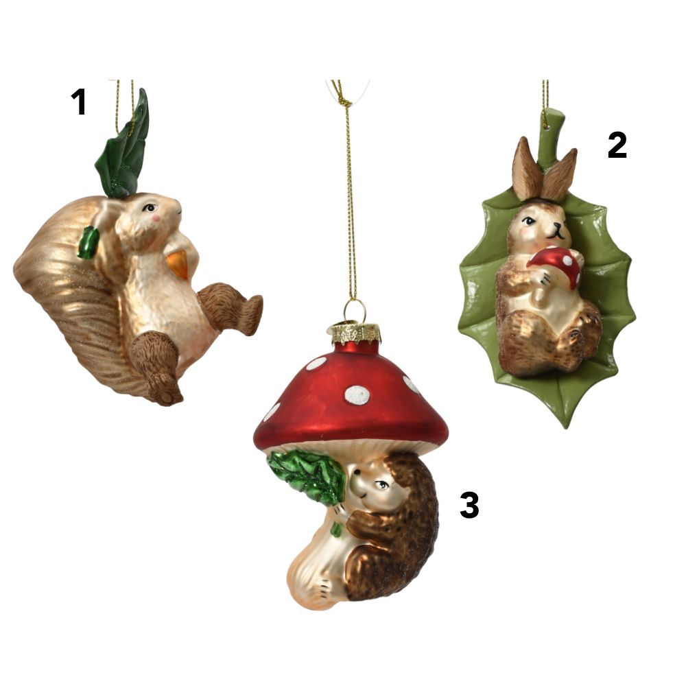 Decoris Glass Animal Hanging Decoration (Choice of 3)