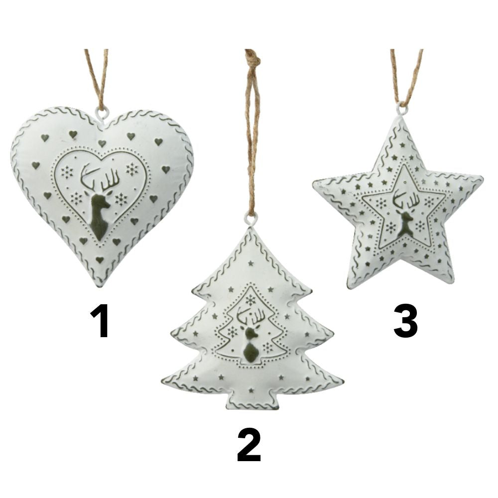 Decoris Iron Shape Deer Print Hanging Decoration (Choice of 3)