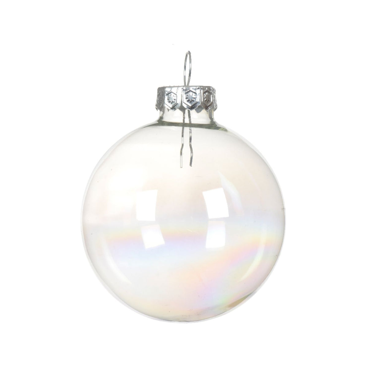 Decoris 6cm Transparent Glass Baubles (Pack of 10)