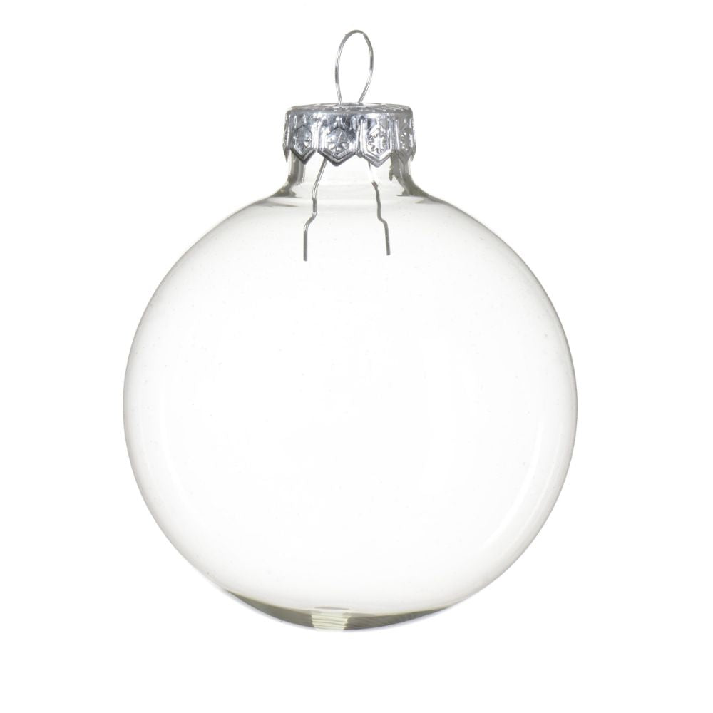 Decoris 3.5cm Transparent Mini Glass Baubles (Pack Of 16)