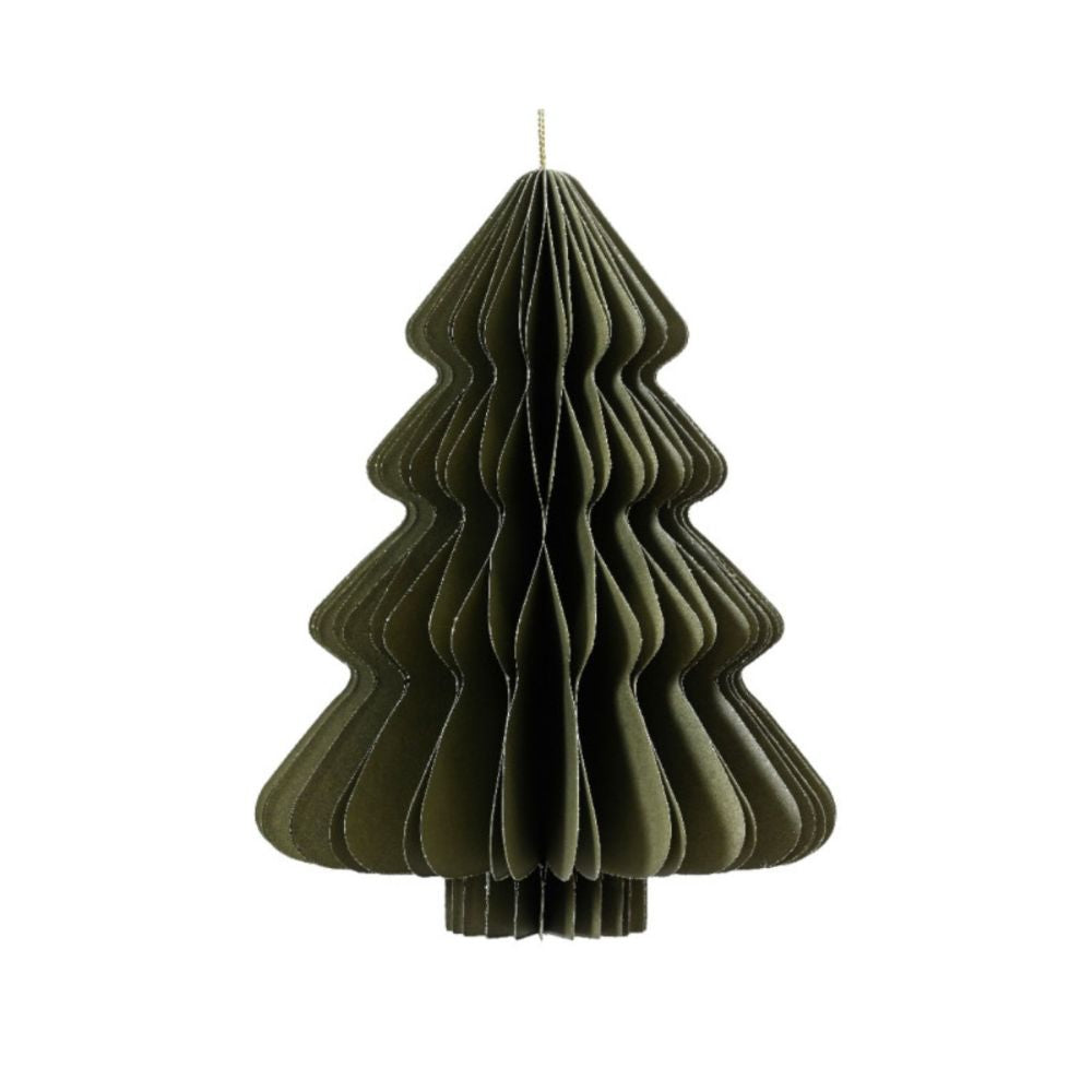 Decoris 15cm Paper Tree Hanging Decoration - Green