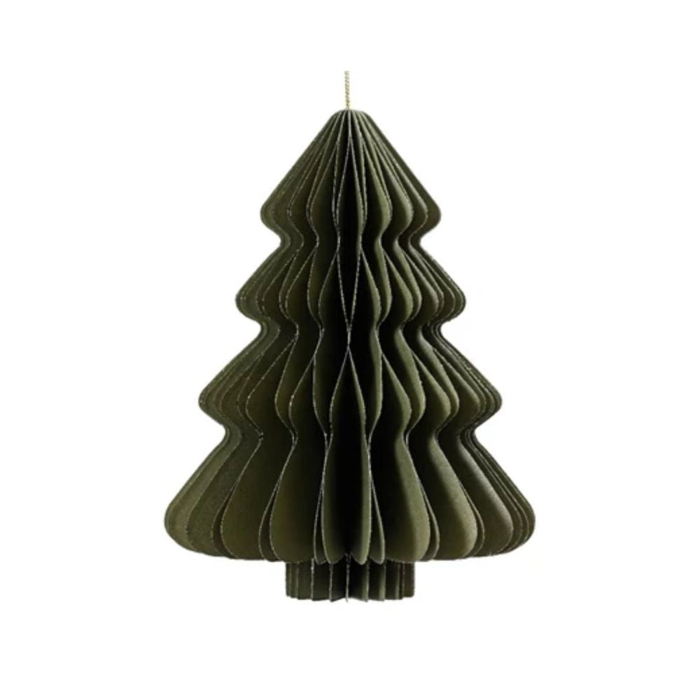 Decoris 40cm Paper Tree Hanging Decoration - Green