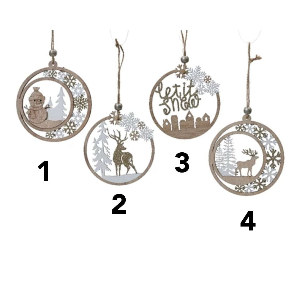 Decoris Plywood Xmas Scene Hanging Decoration (Choice of 4)