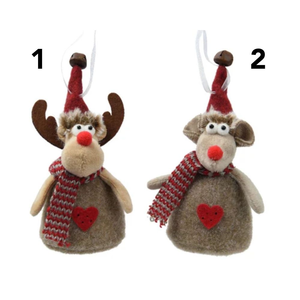 Decoris Polyester Animals with Scarf Hanging Decoration (Choice of 2)