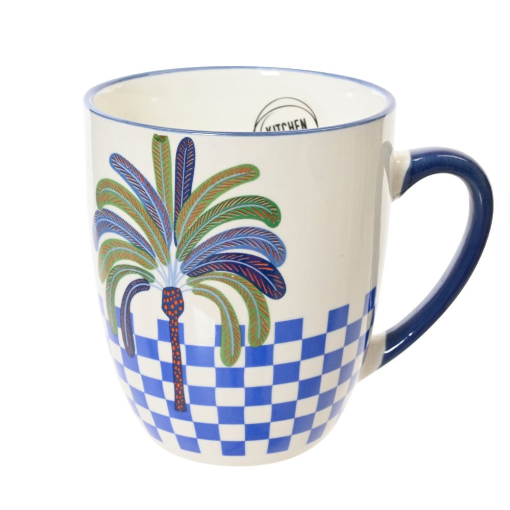 Decoris Porcelain Bullet Decal Palm Tree Mug