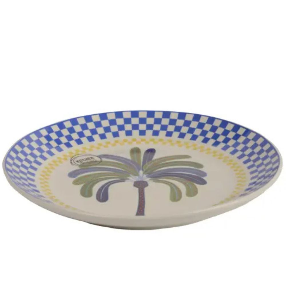 Decoris Round Porcelain Palm Tree Plate