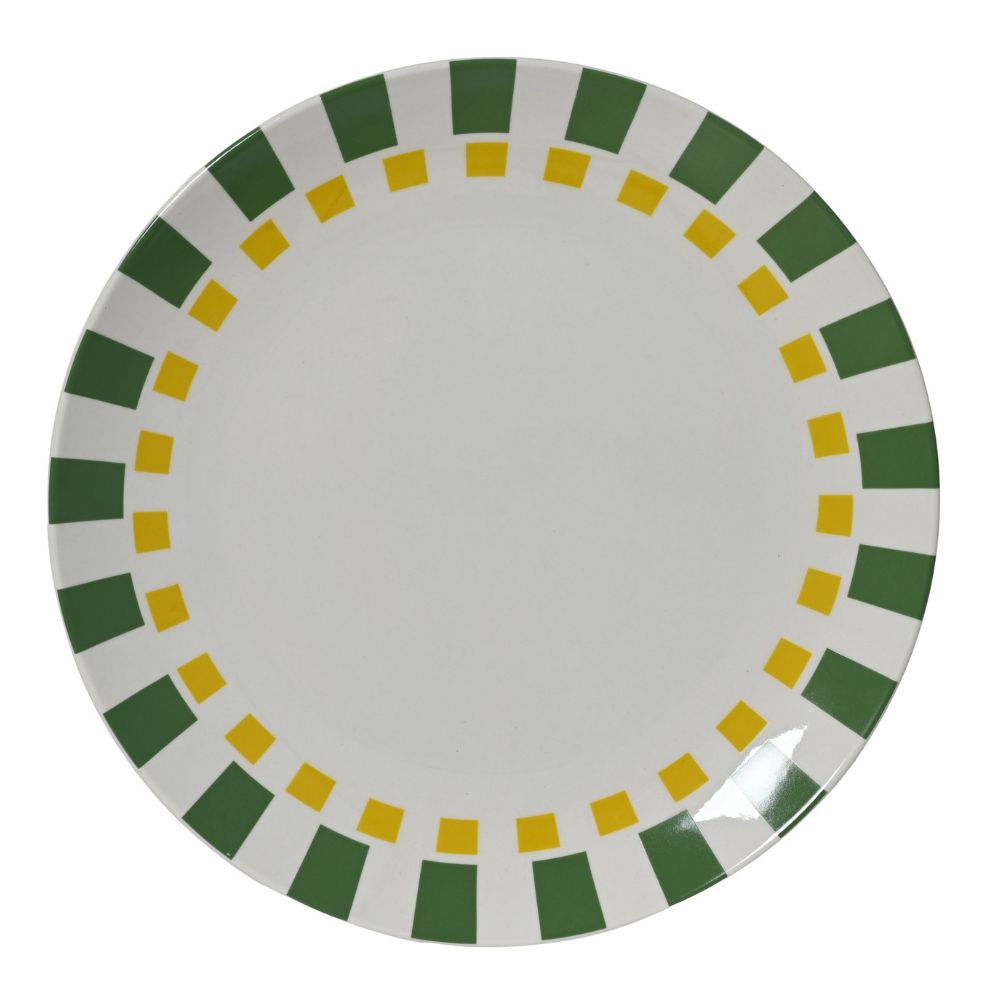 Decoris Round Porcelain Round Stripe Pattern Dinner Plate