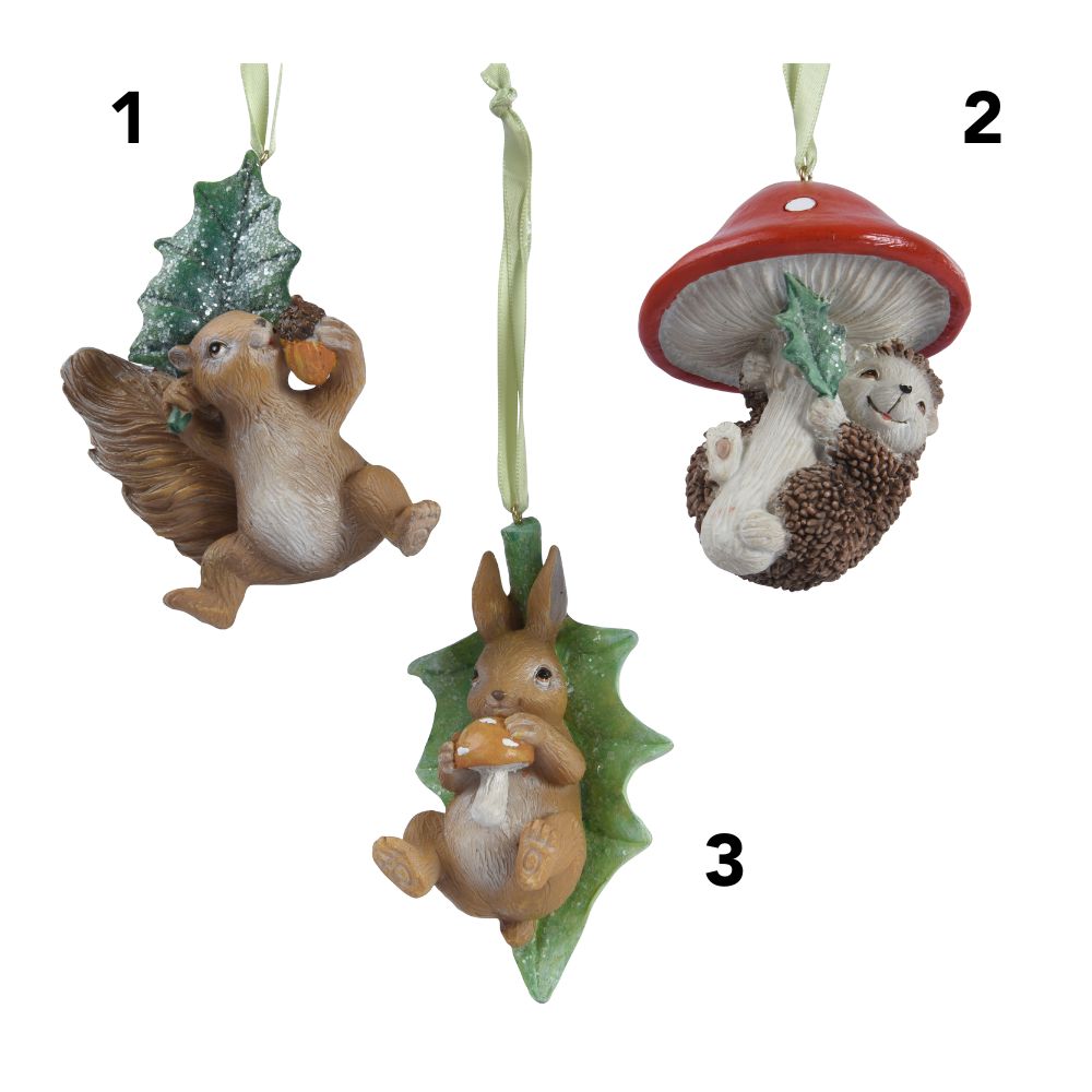 Decoris 11cm Woodland Critters Hanging Decoration (Choice of 3)