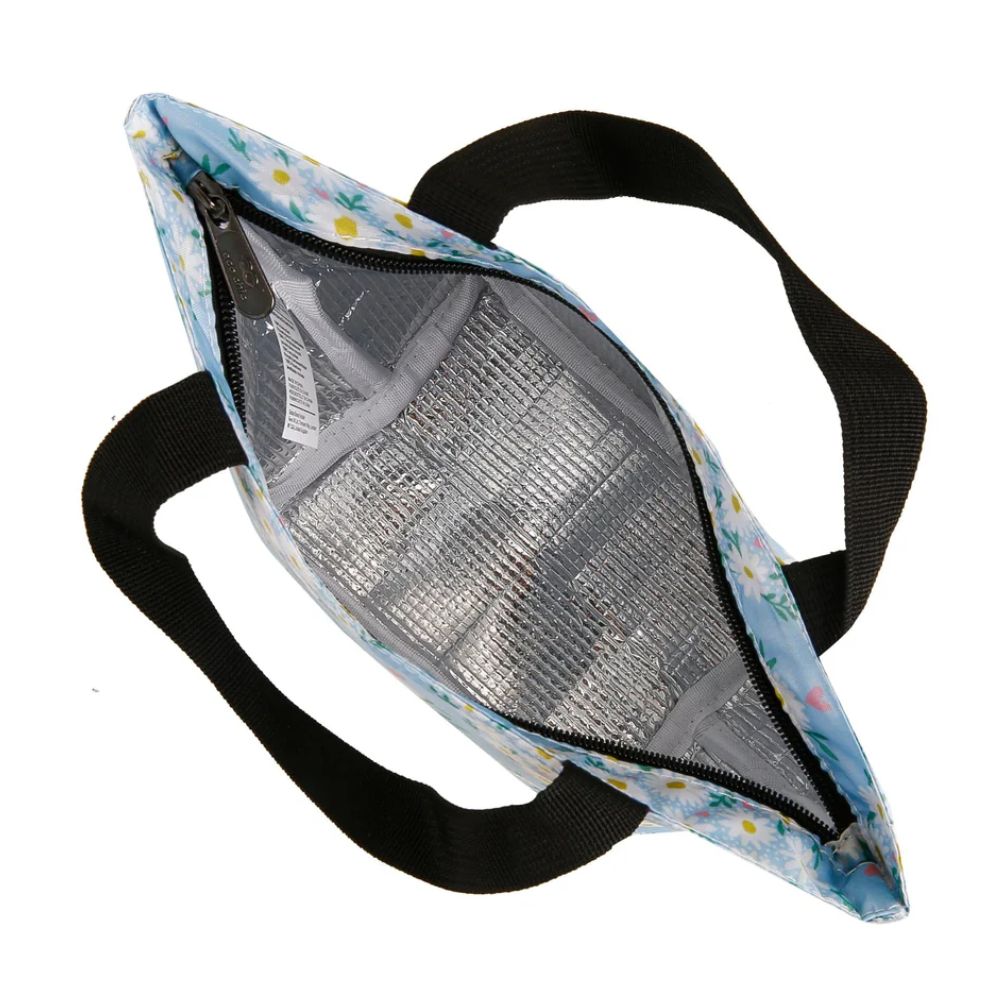Eco Chic Lightweight Foldable Lunch Bag Daisy Hearts - Blue