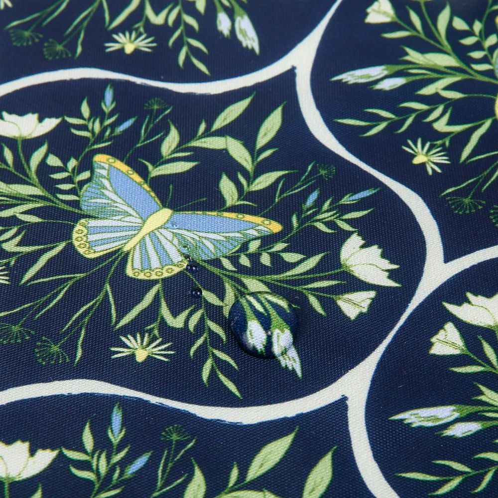 Eco Chic Lightweight Foldable Reusable Shopping Bag Butterflies - Navy