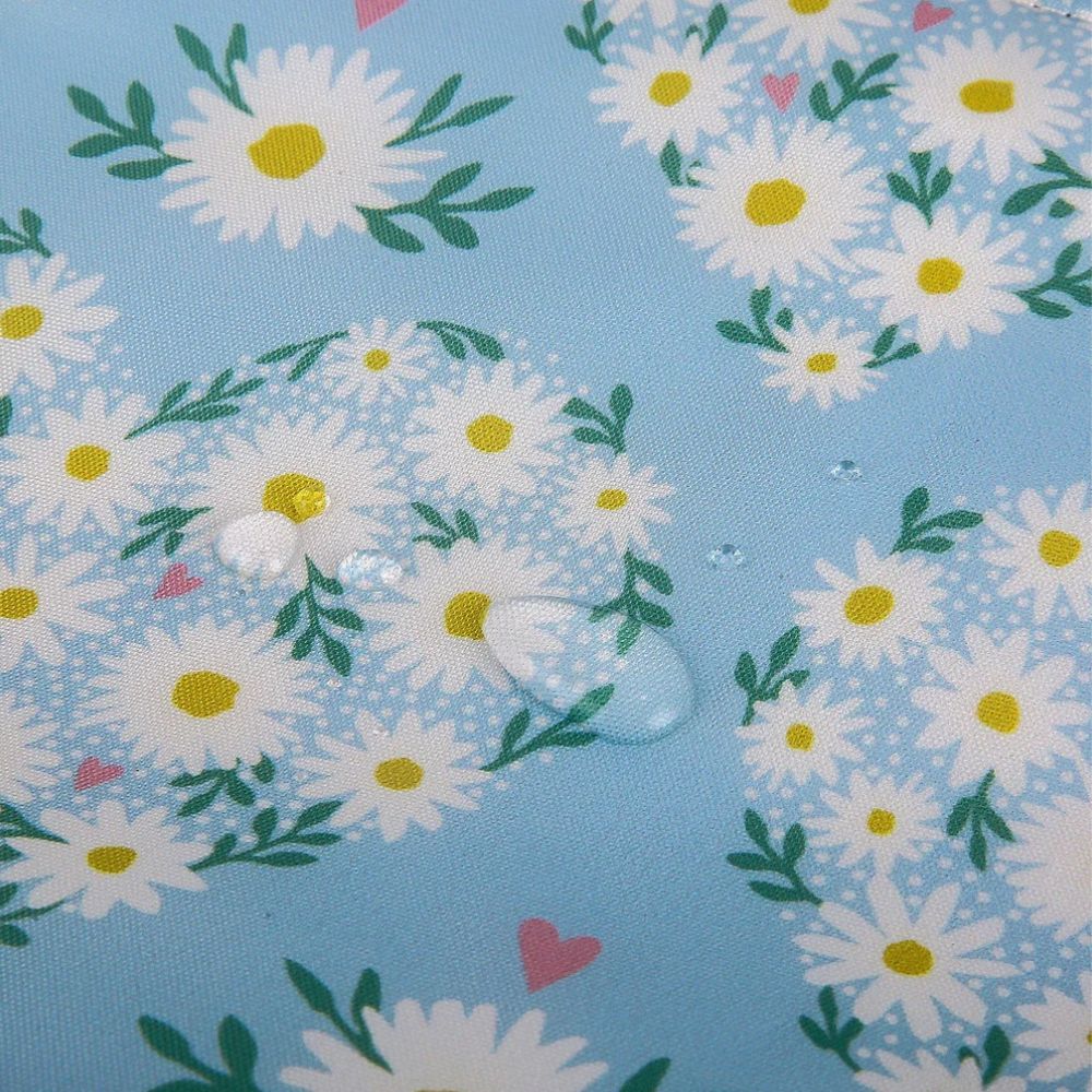 Eco Chic Lightweight Foldable Reusable Shopping Bag Daisy Hearts - Blue