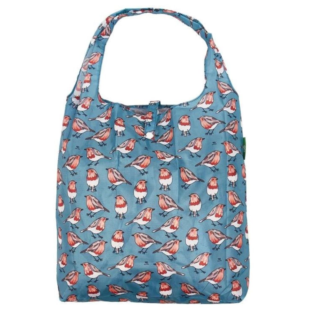 Eco Chic Lightweight Foldable Reusable Shopping Bag Robins - Teal