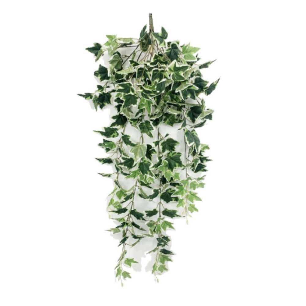 Eleganza Artificial 42'' English Ivy Bush with 240 Leaves- Green/White