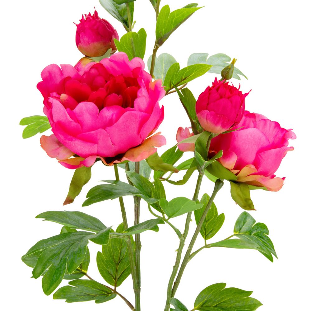 Eleganza Artificial 90cm Peony Spray with 5 Heads- Dark Pink