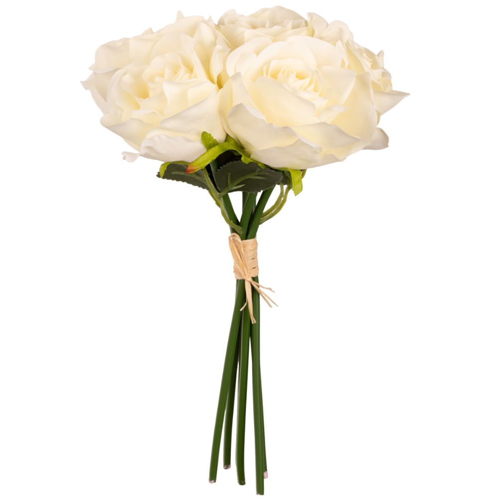 Eleganza Artificial Eugenie Rose Bunch x 6- Cream
