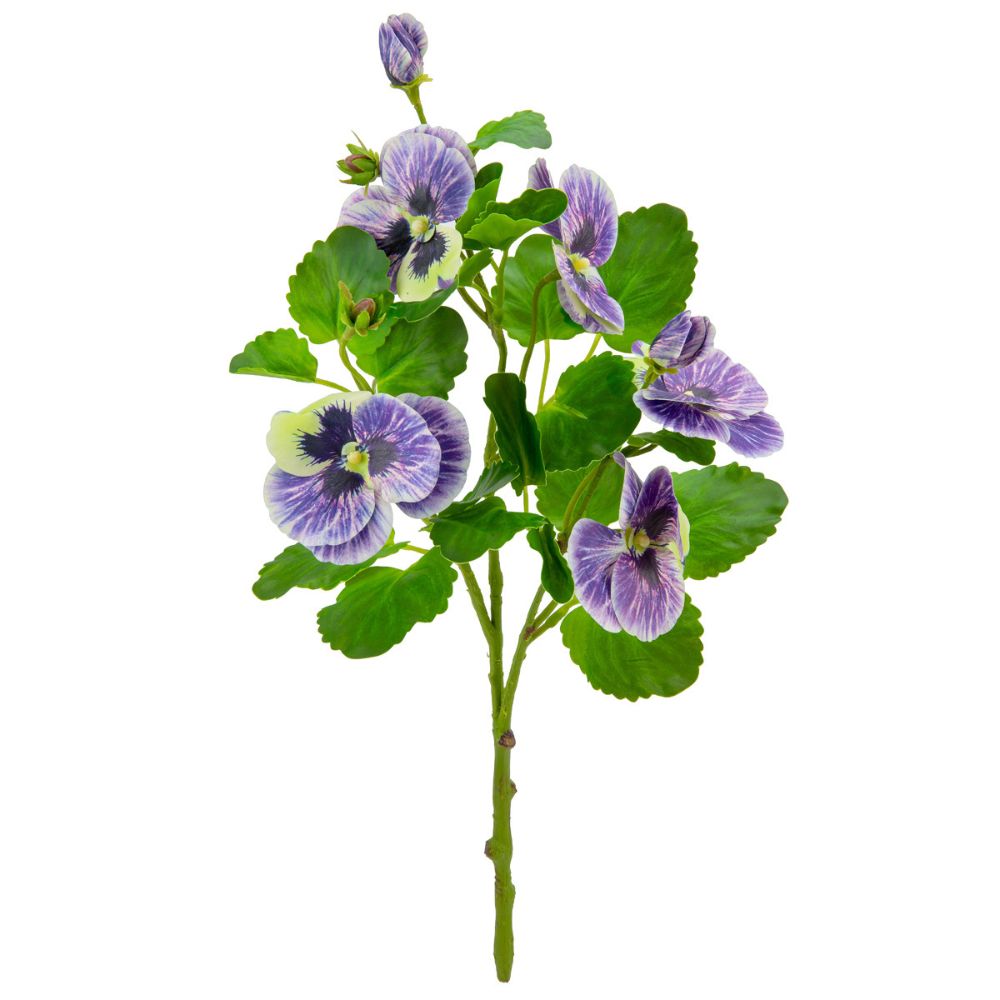Eleganza Artificial Pansy Spray Blue- Yellow