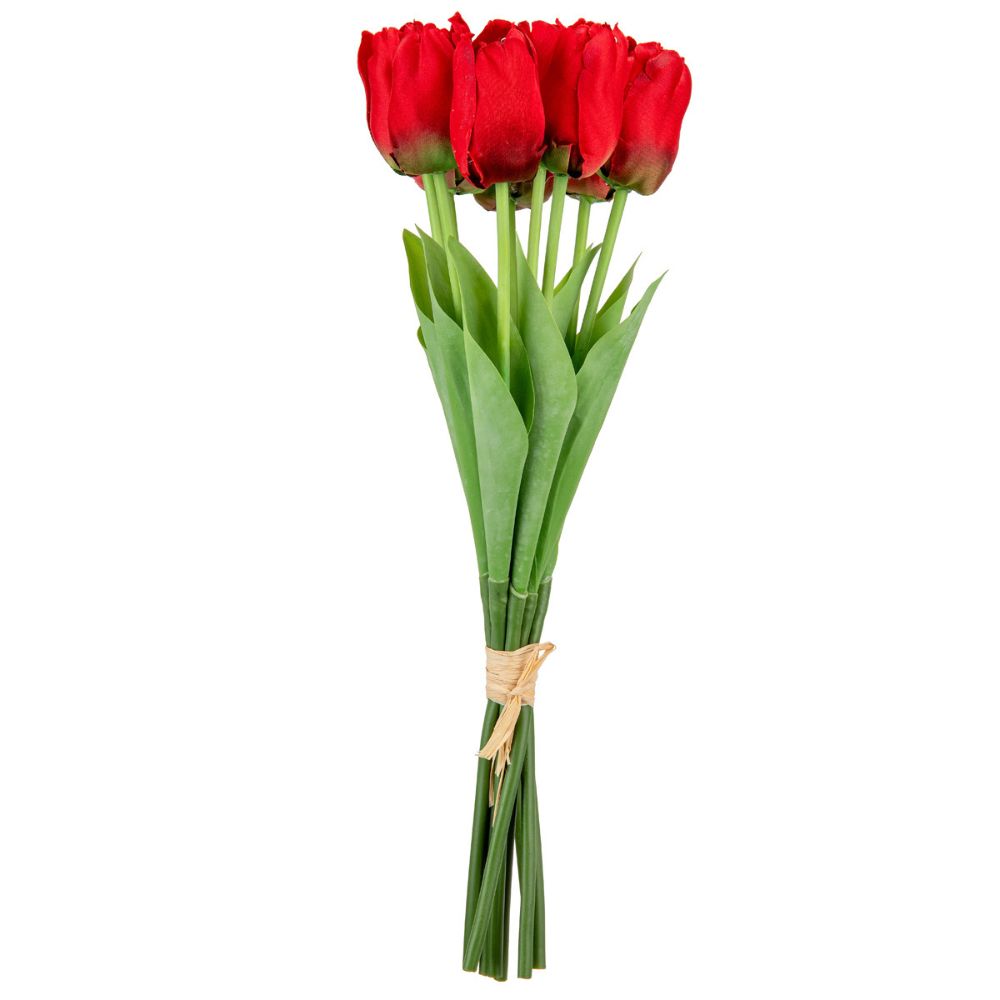 Eleganza Artificial Tulip Bunch x 9 - Red