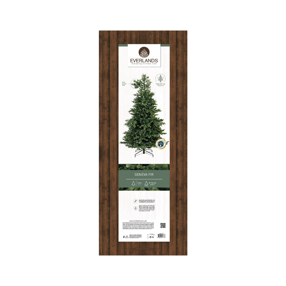 Everlands 1.8m (6ft) Geneva Fir Artificial Christmas Tree - 684301