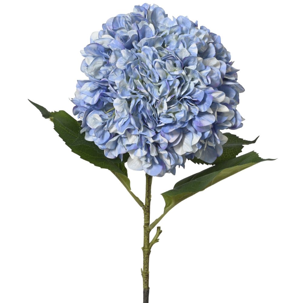 Everlands 106cm Artificial Polyester Blue Hydrangea Stem - Xtra Large