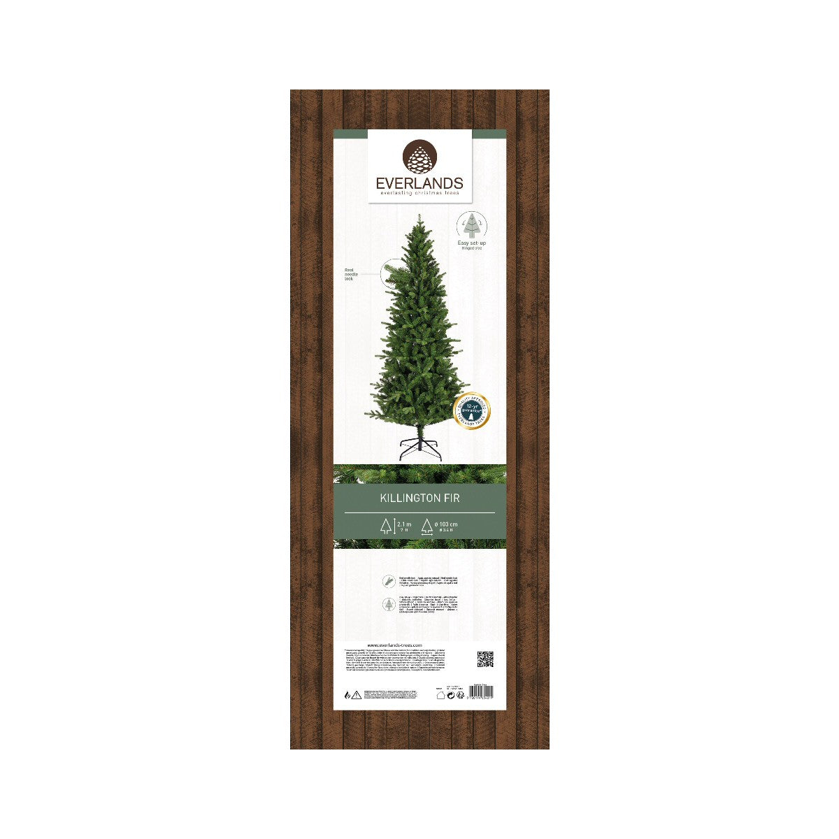 Everlands 2.1m (7ft) Killington Fir Artificial Christmas Tree - 684087