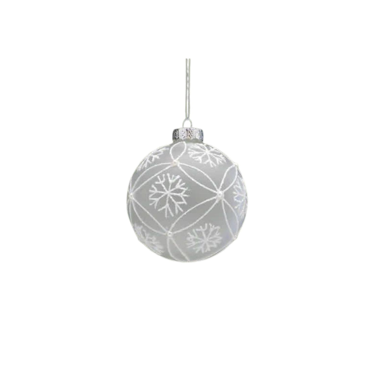 Festive 10cm Frosted Glass Snowflake Bauble
