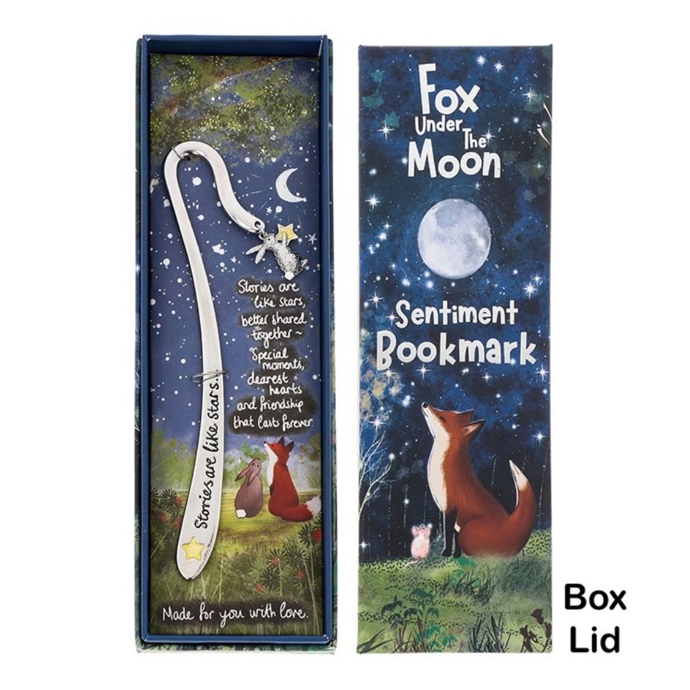 Fox Under the Moon Story/Stars Silver Bookmark