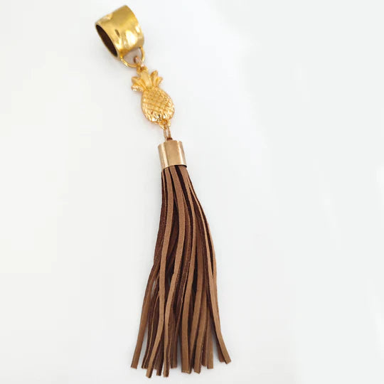 Black Ginger Gold Pineapple Tassel Scarf Jewellery - GG2211-2