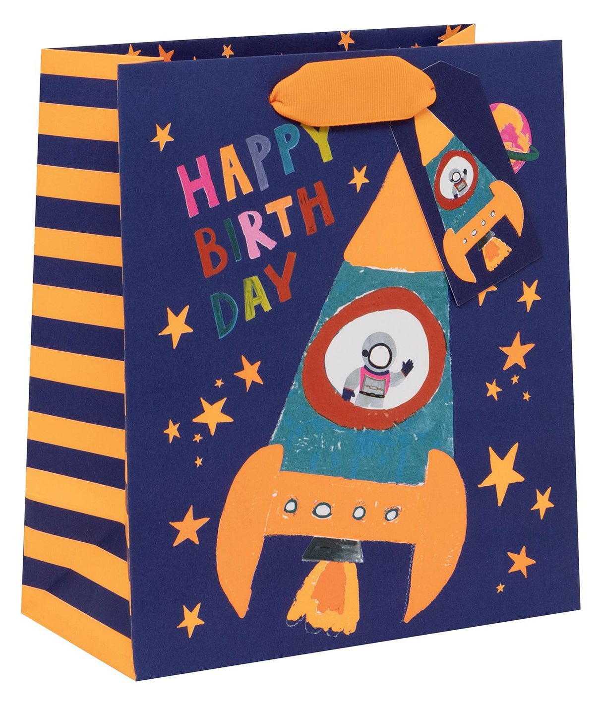 Glick Rocket Happy Birthday Design Medium Gift Bag - Navy