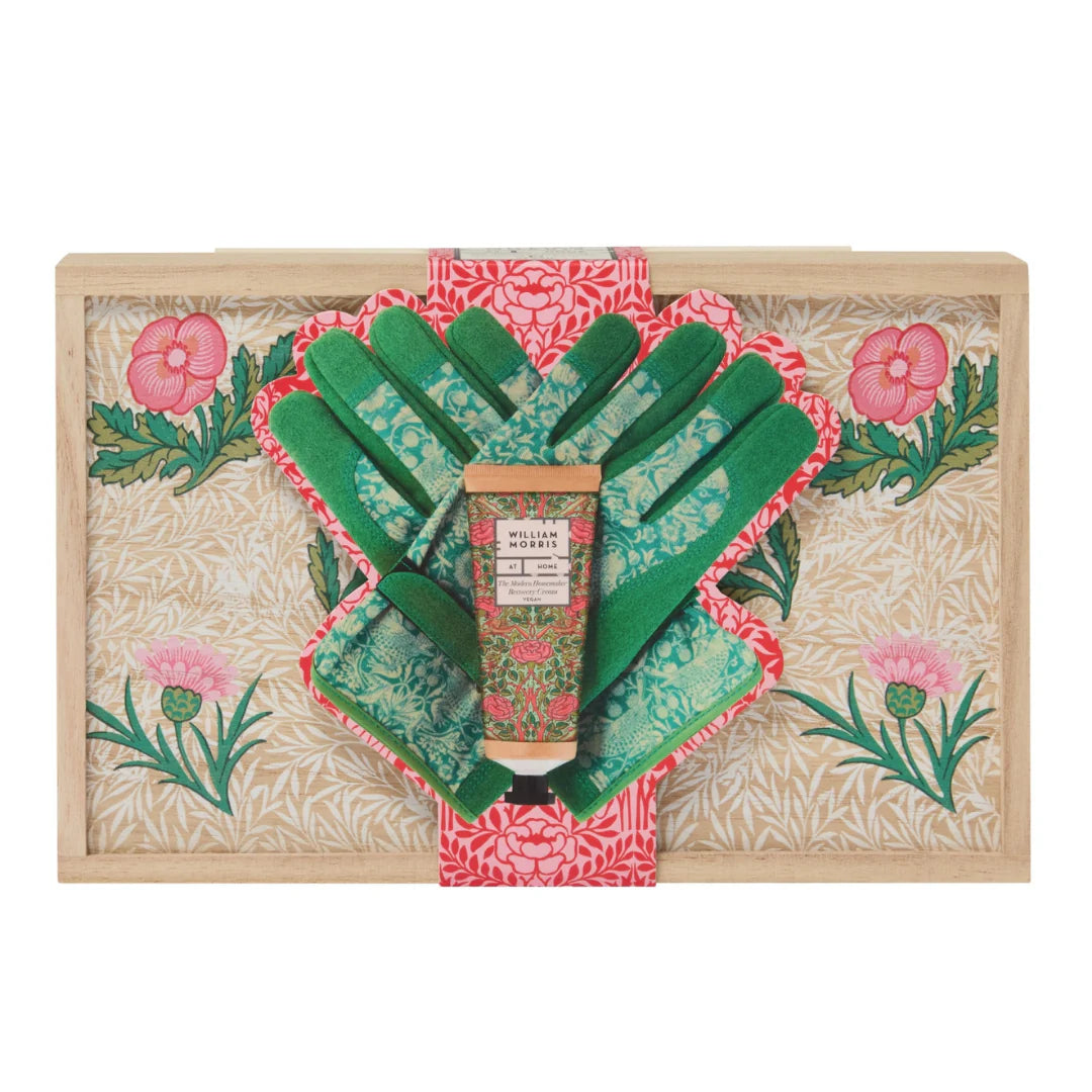 William Morris The Modern Homemaker Gloves & Hand Cream in Wooden Box - FG4927