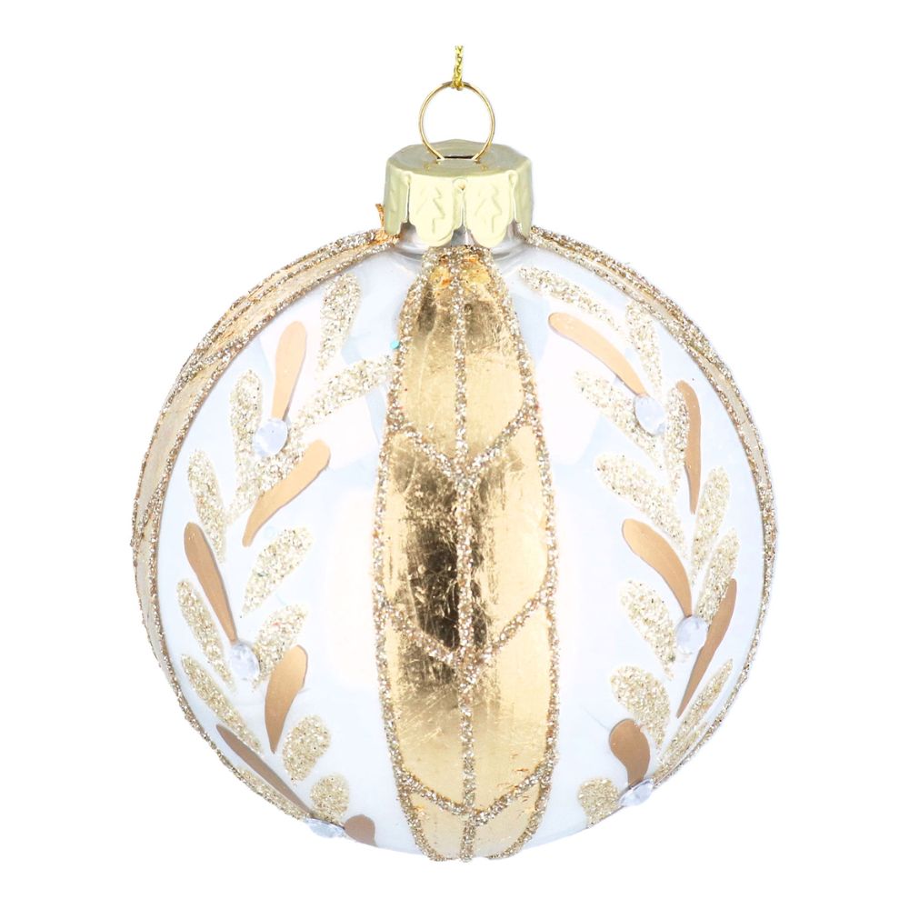 Giseal Graham 8cm Glitter Vine Glass Bauble Tree Decoration
