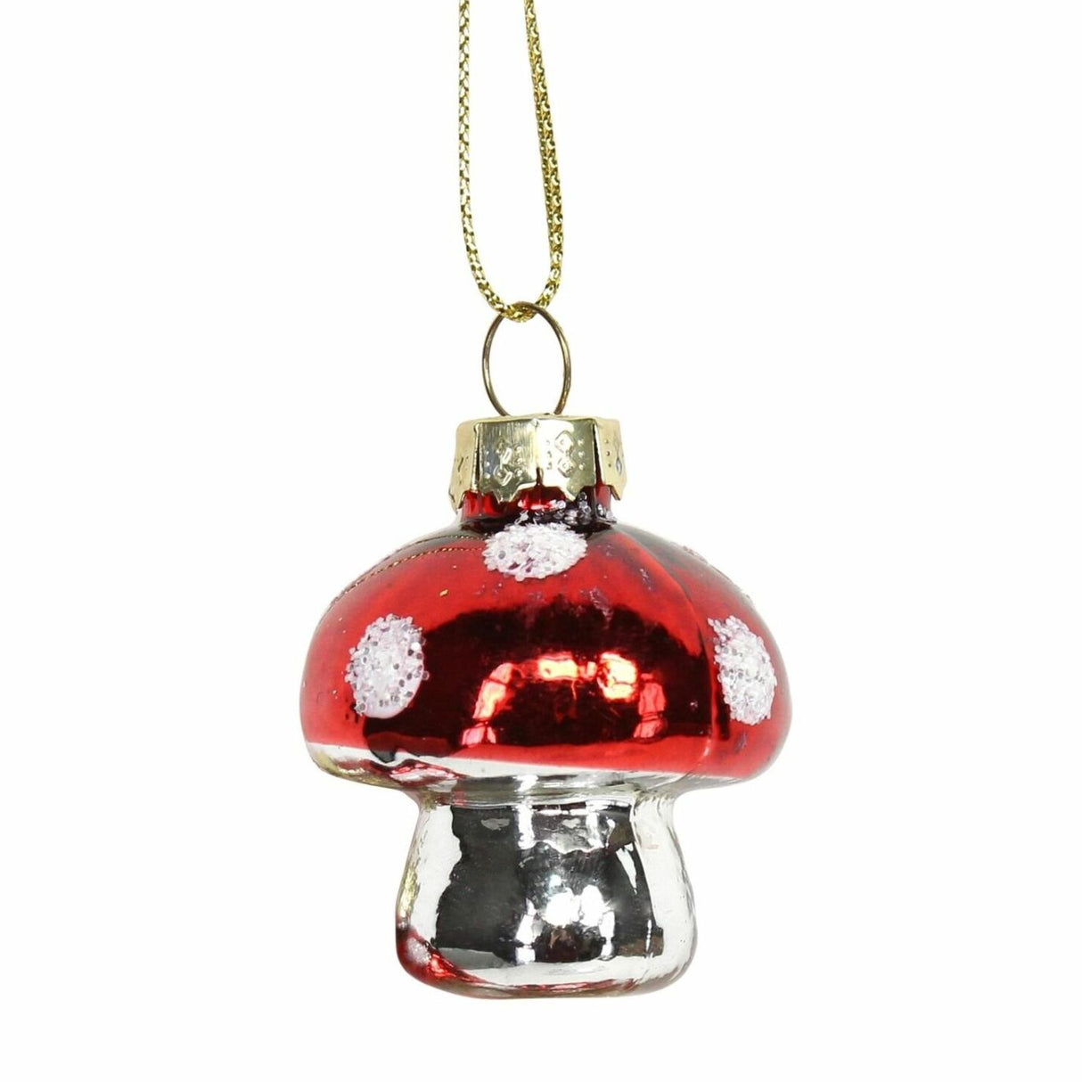 Gisela Graham 4cm Mini Glass Toadstool Hanging Decoration
