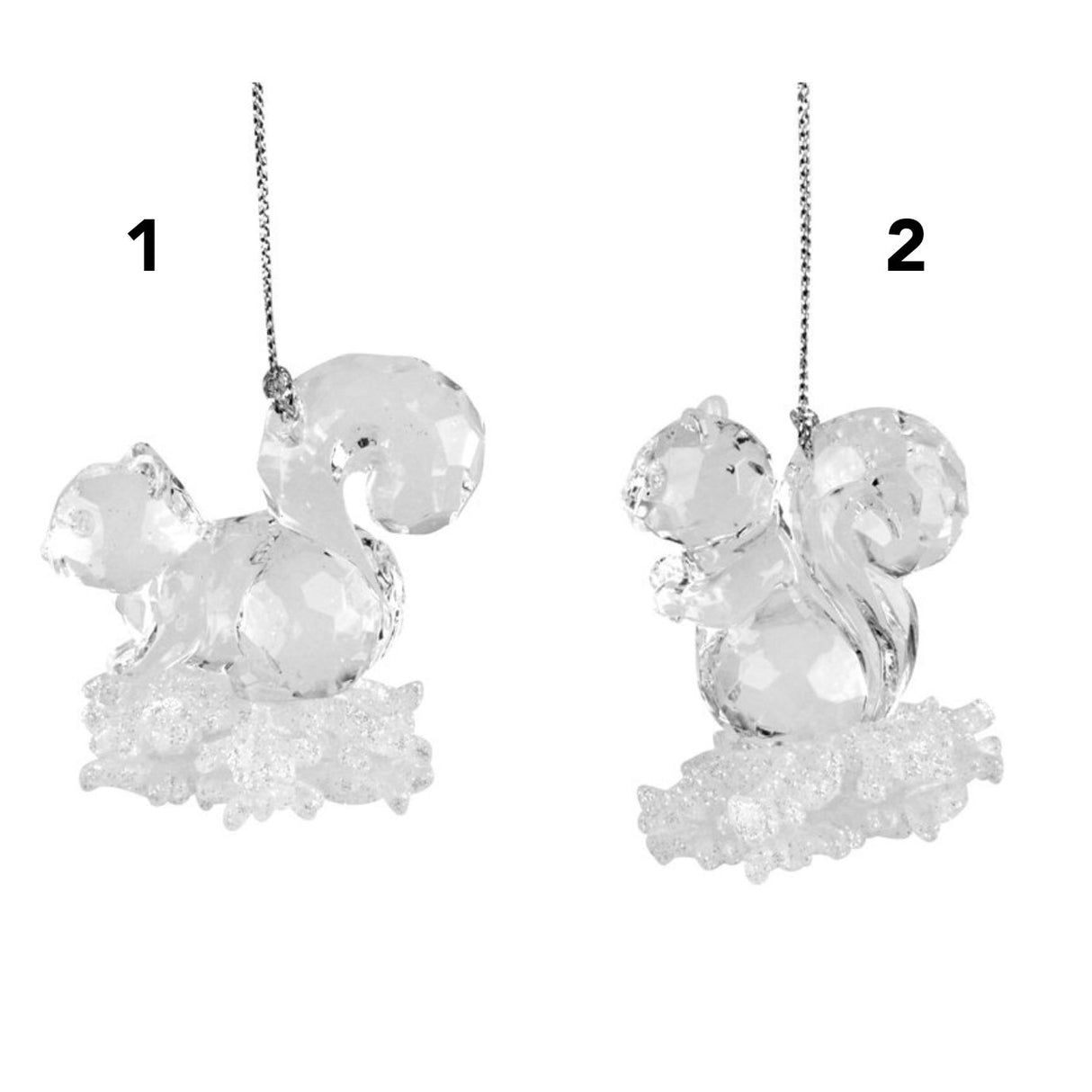 Gisela Graham 5.5cm Acrylic Squirrels on Snowflake (Choice of 2)