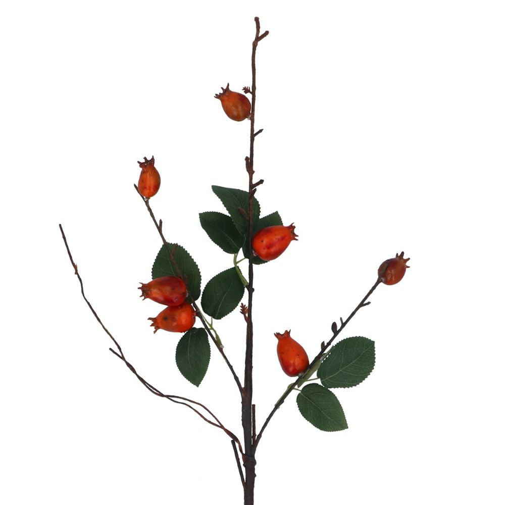 Gisela Graham 64cm Orange Large Rosehip Spray