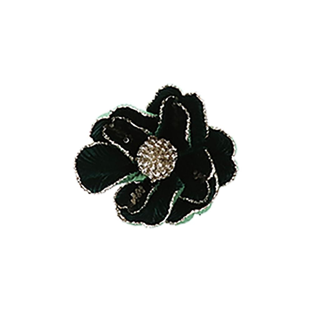 Gisela Graham 11cm Fabric Poinsettia Clip Tree Decoration - Dark Green