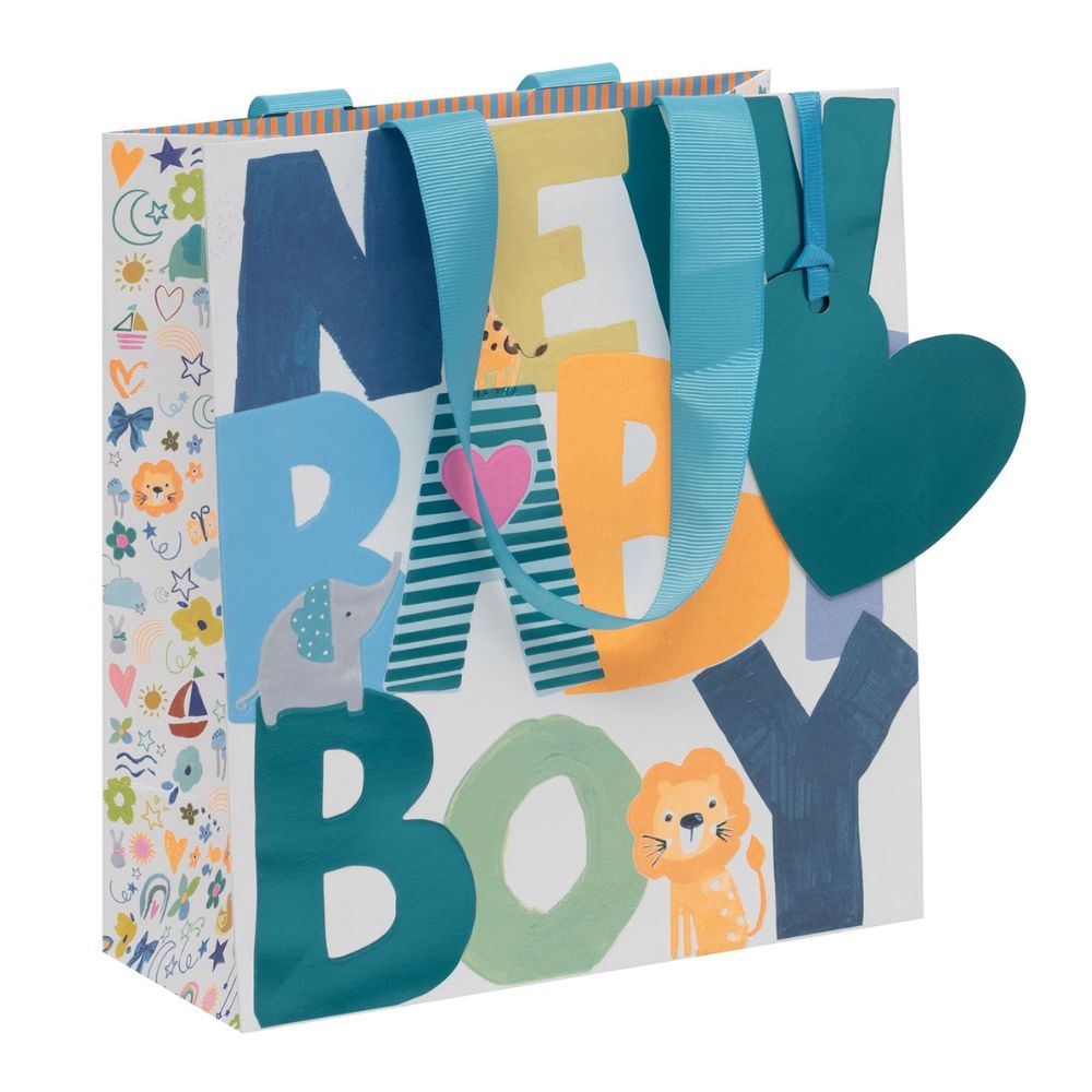 Glick 22.5cm New Baby Boy Medium Gift Bag