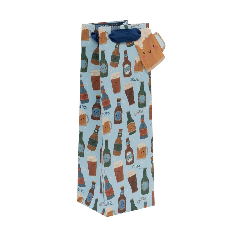 Glick 34cm Beer & Cheers Bottle Gift Bag