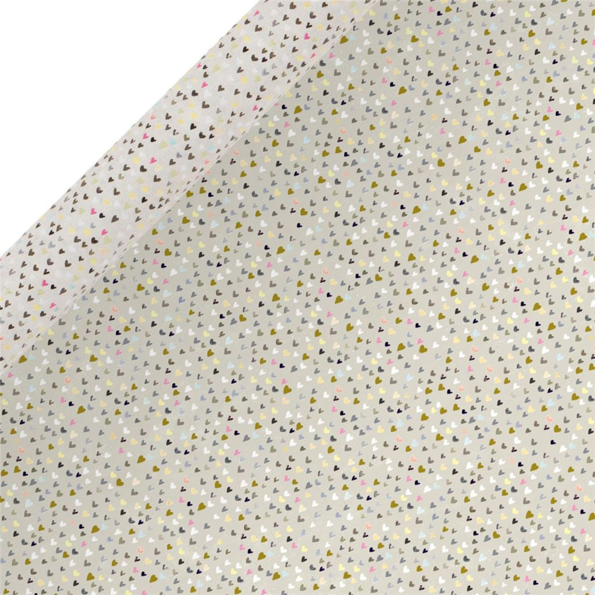 Glick 4m Small Hearts Design Wrapping Paper Roll - Cream