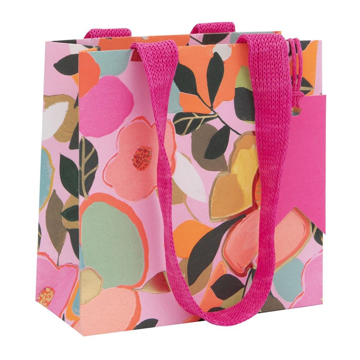 Glick Big Floral Design Small Gift Bag - Pink