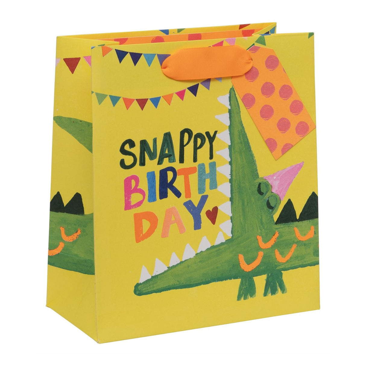 Glick Snappy Birthday Crocodile Design Medium Design - Yellow