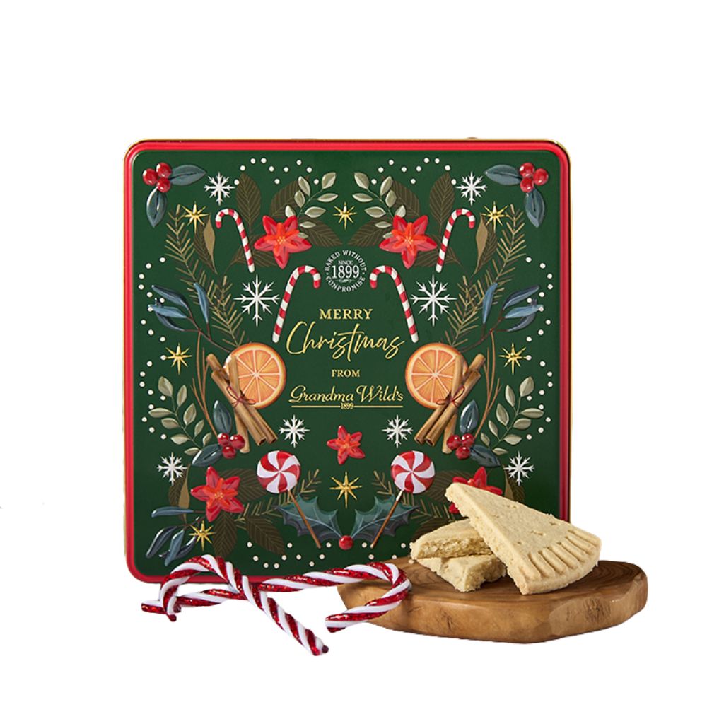 Grandma Wild's 400g Christmas Candy Cane Biscuit Tin