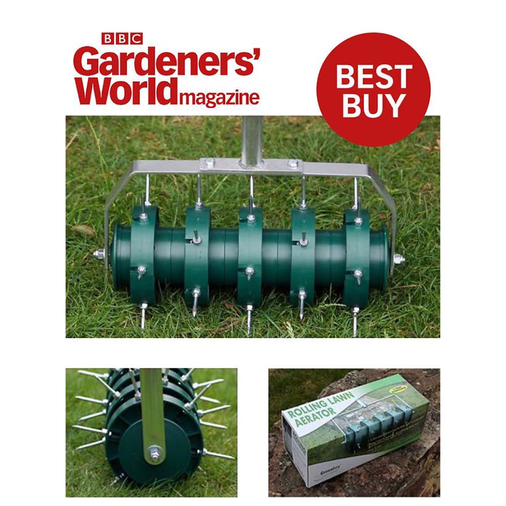 Greenkey Rolling Lawn Aerator & Grass Spiker