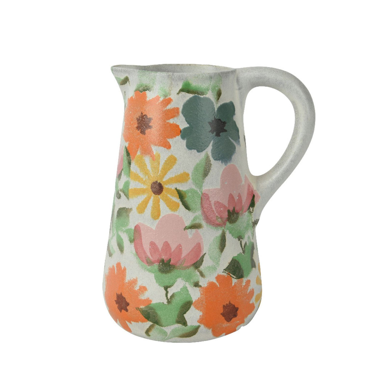 Kaemingk 25cm Floral Terracotta Jug
