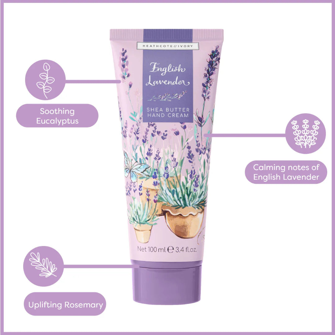 Heathcote & Ivory 100ml English Lavender Hand Cream in Tin - FG6736